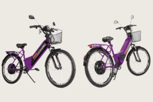 Bicicleta Confort Elétrica 800W Violeta